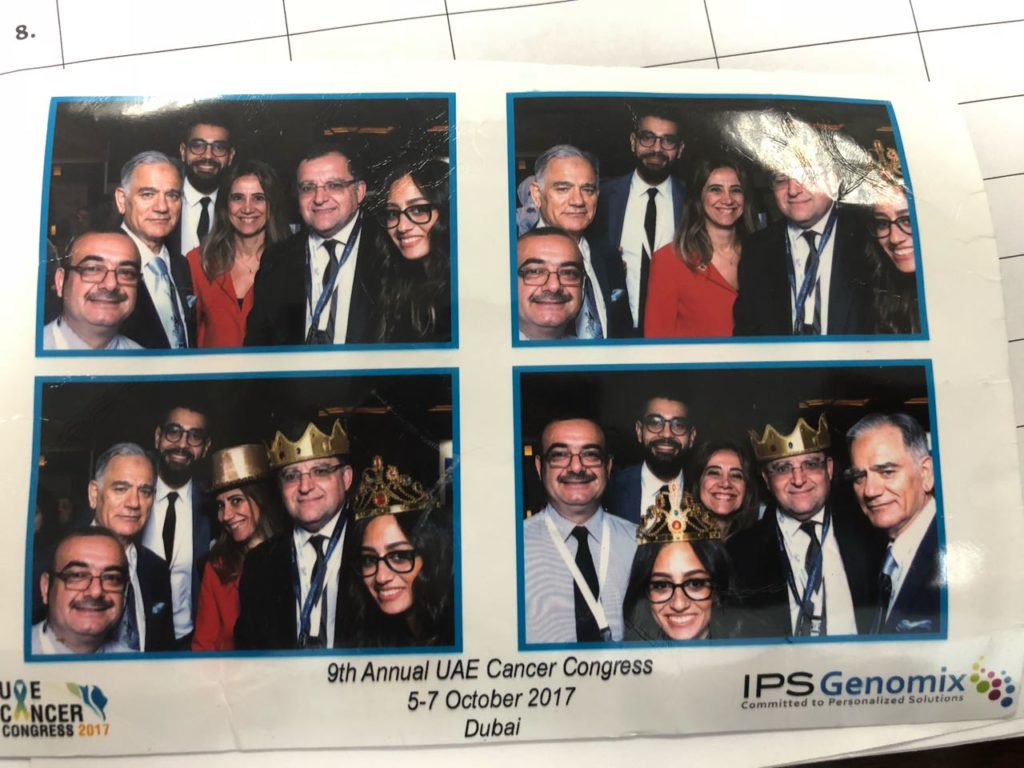 Photography of the oncology team with IPS genomics in UAE Cancer Congress October 2017.