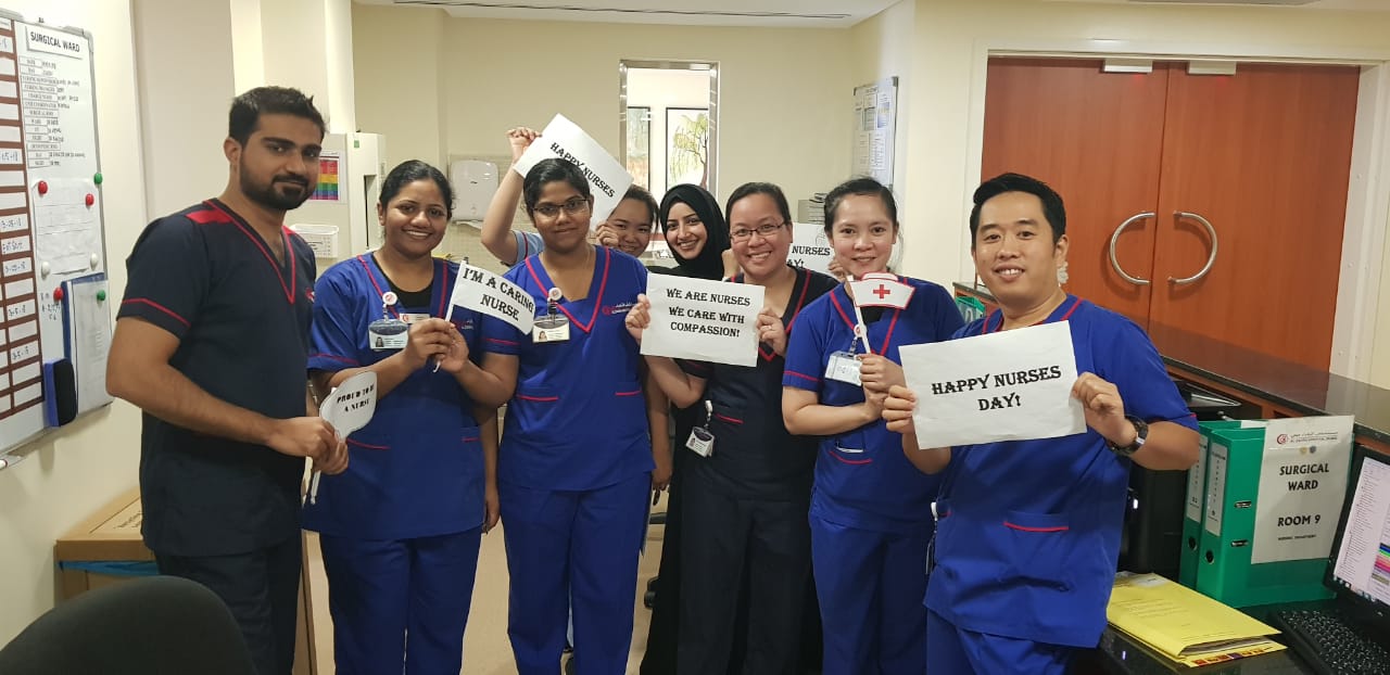 Happy nursing date Alzahra Cancer Center Dubai UAE Sadir Alrawi