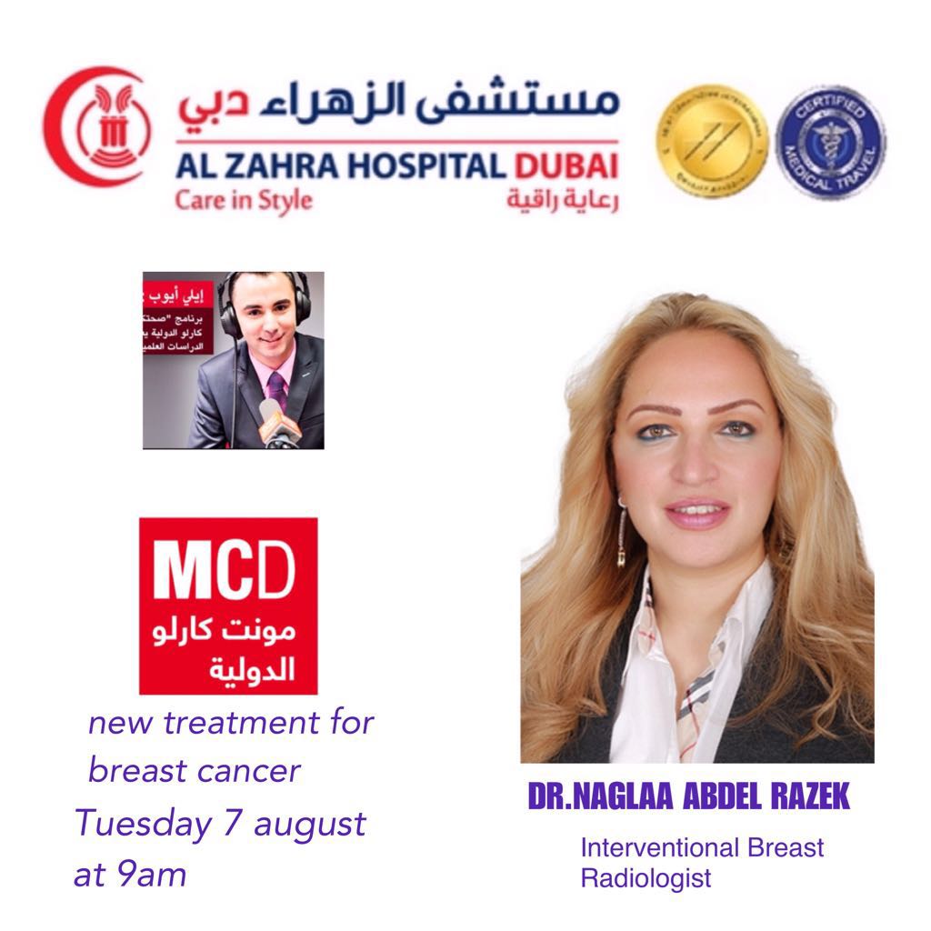 Great Dr Naglaa as usual to be a pioneer of breast Cancer in our center Also proud of Dr Dima, Humaid and Ed to build our breast oncology program with our oncoplastic surgeons Dr Amani and Dr Huma Darr Alzahra Breast oncology center Sadir Alrawi & team Dubai UAE August 2018