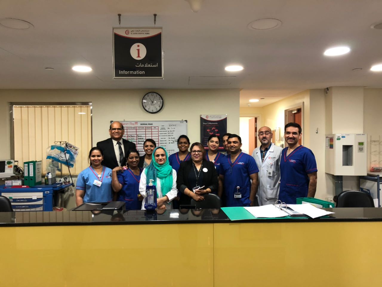 Oncology unit team of alzahra cancer center in nursing day Dubai UAE Sadir Alrawi May 2018