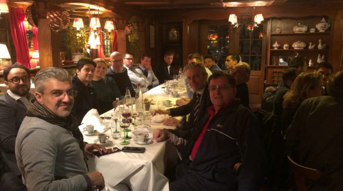 Dinner with team of HepAtobiliary surgeon from Newcastle regarding Cusa & Aquanauts liver dissection machine Strasbourg 2018