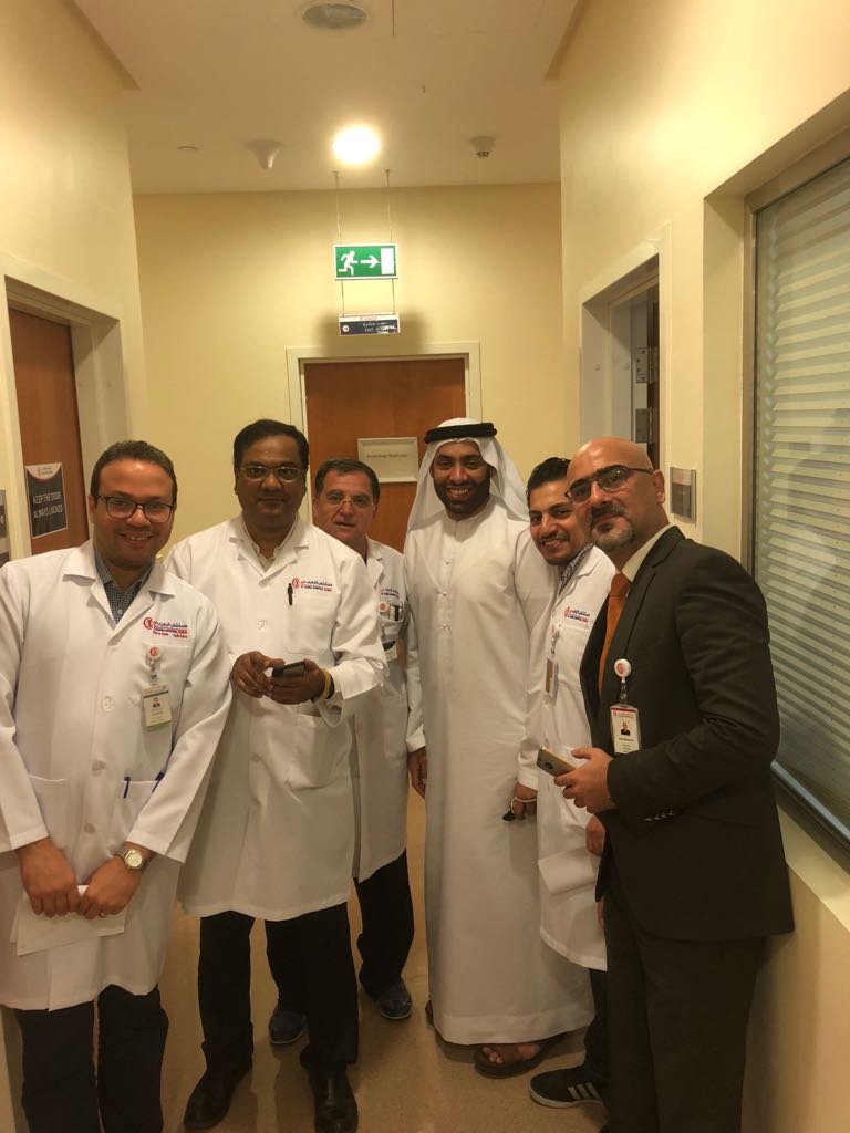 Alzahra oncology team 800 am in the radiology department following results with Dr Sadir Alrawi & Humaid Alshamsi Alzahra Cancer Center Dubai UAE May 2018