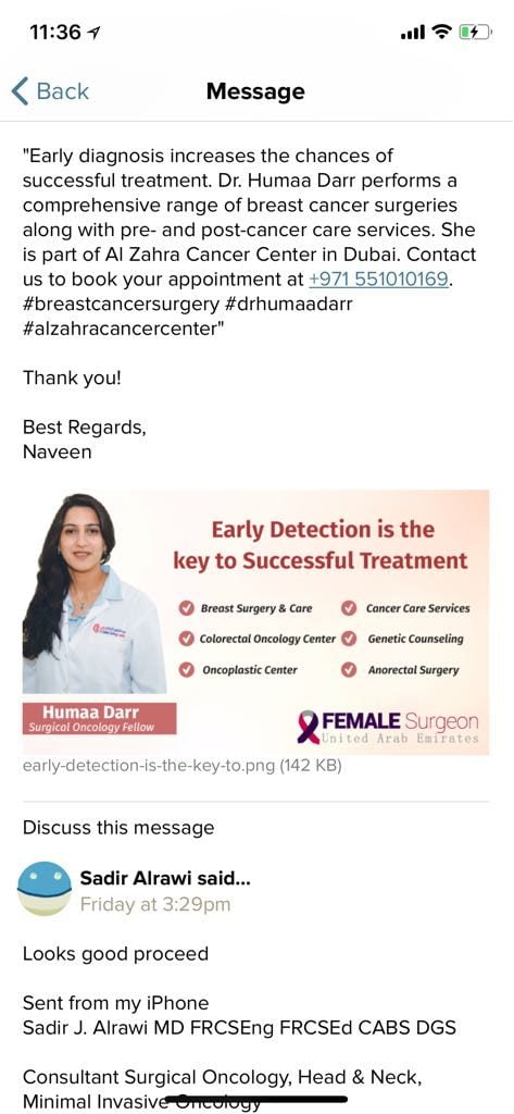 Humans Darr breast oncoplastic surgeon in alzahra cancer center March 2018