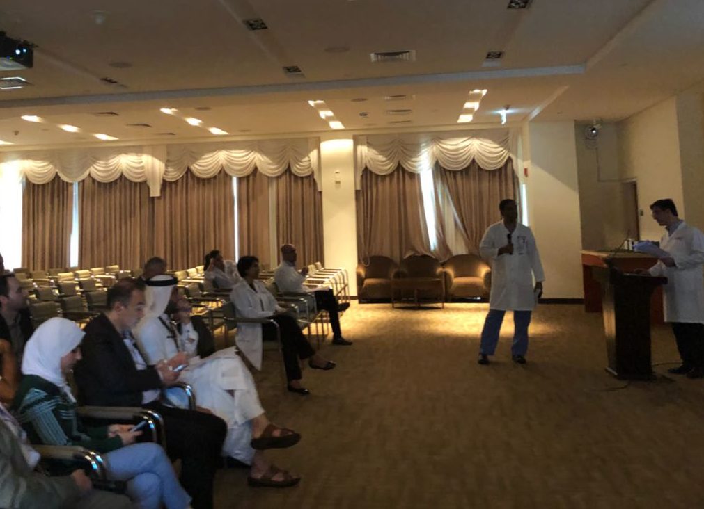 Weekly MDT meeting of Alzahra tumor board in February2018 with 29 cases discussedwith Dr Arun Kanala presenting.