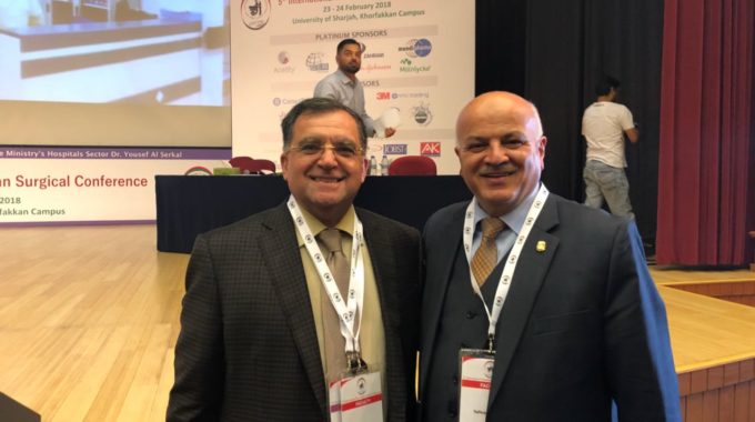 Sadir Alrawi with Dr Safwan Taha At the fifth annual international conference in korfakkan, UAE February 2018.