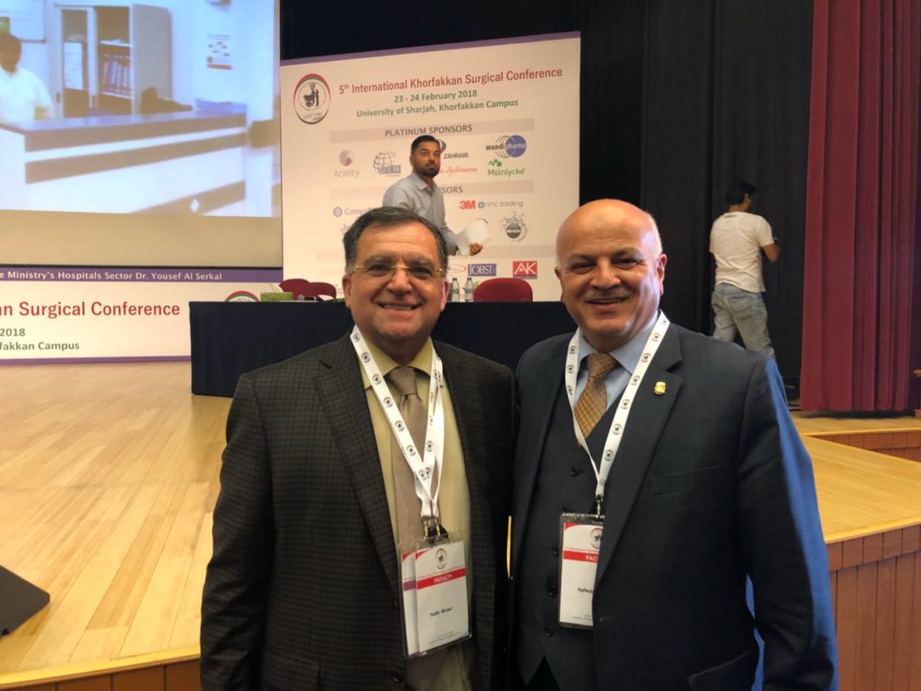 Sadir Alrawi with Dr Safwan Taha At the fifth annual international conference in korfakkan, UAE February 2018.