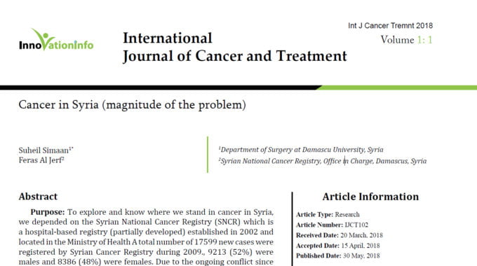 International Journal of Cancer and Treatment