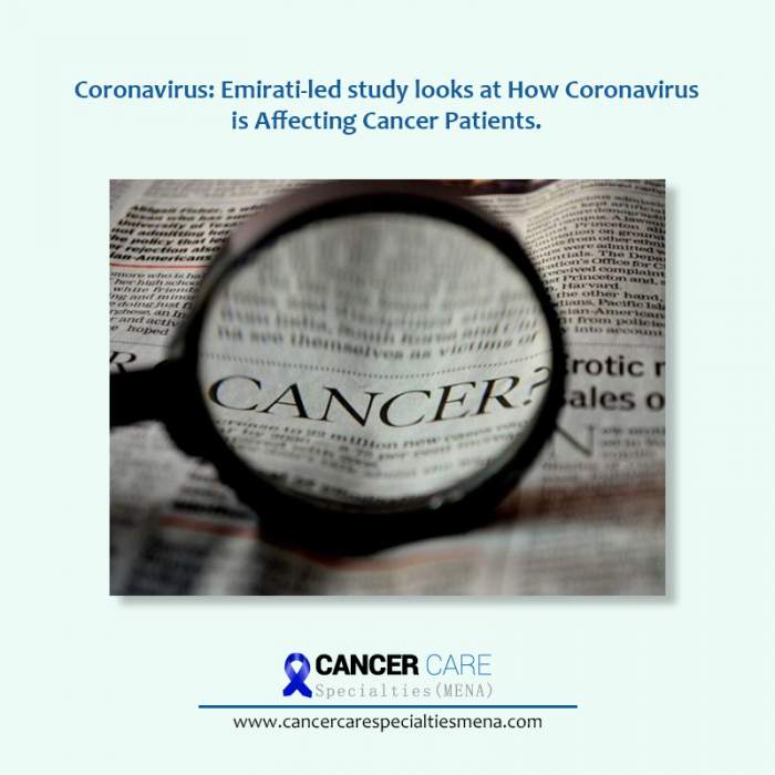 Coronavirus: Emirati-led study looks at how coronavirus is affecting cancer patients