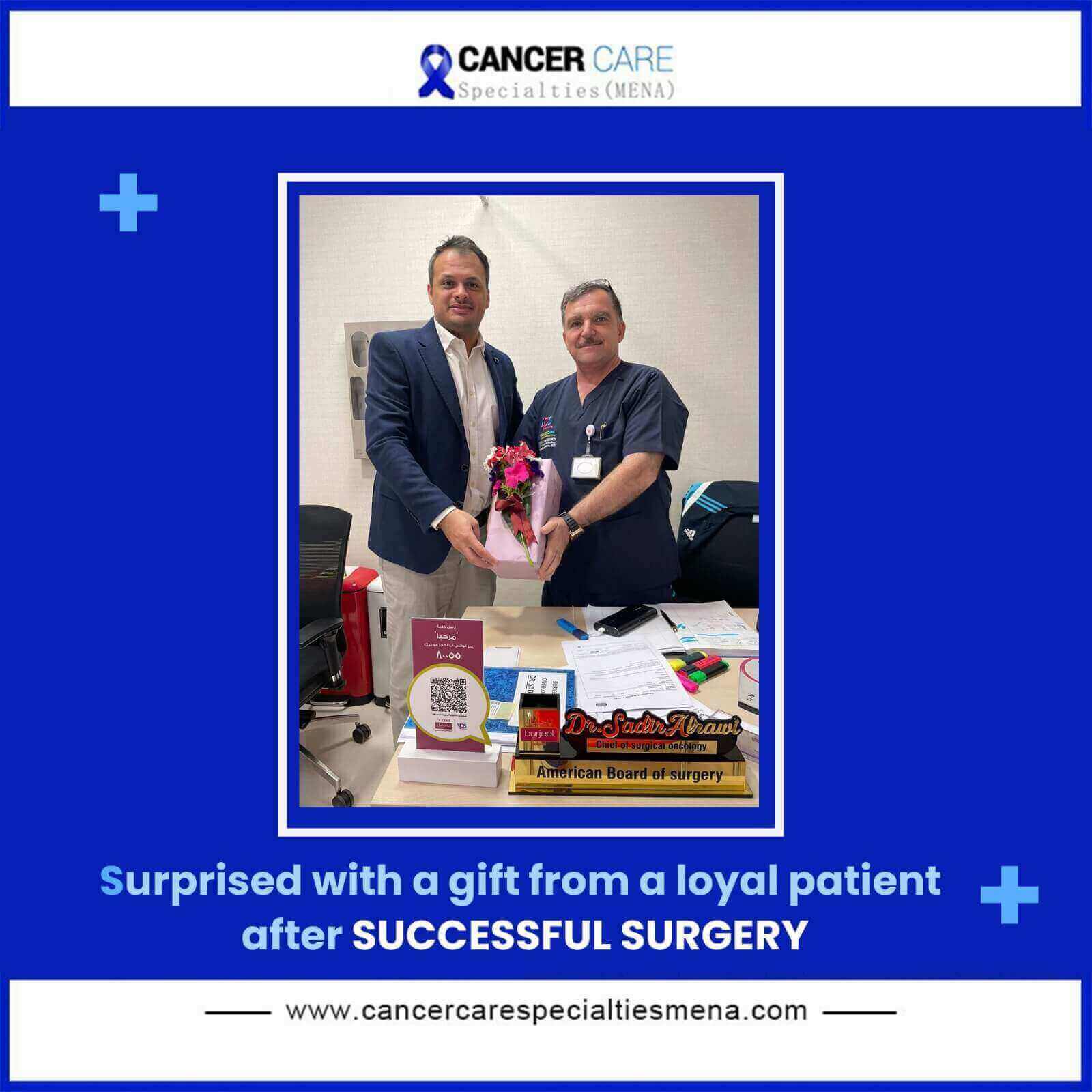 Surprised with a gift from a loyal patient after successful surgery